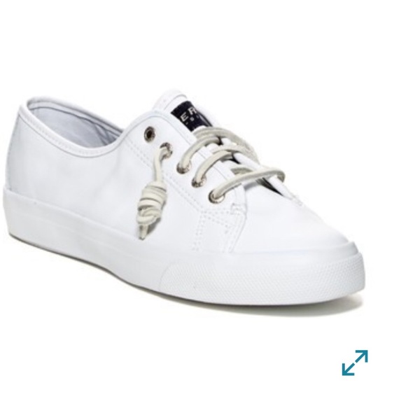 sperry white leather sneakers